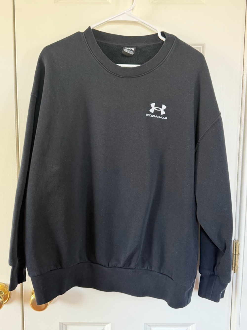 Under Armour Black Crewneck Sweatshirt with White Logo
